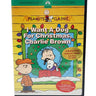 DVD cover for 'I Want A Dog For Christmas, Charlie Brown' from the Paramount Collection Peanuts Classic series, featuring Charlie Brown, Snoopy, and a snowy holiday scene.