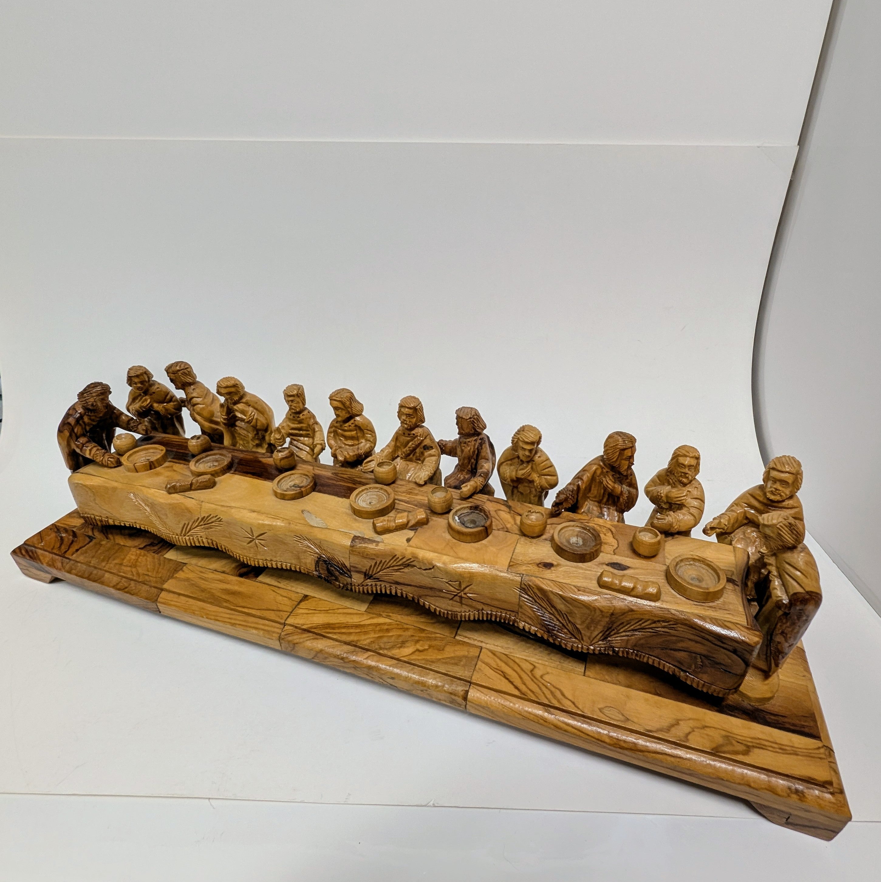 Jesus and His 12 Disciples Wood Work Candelabra