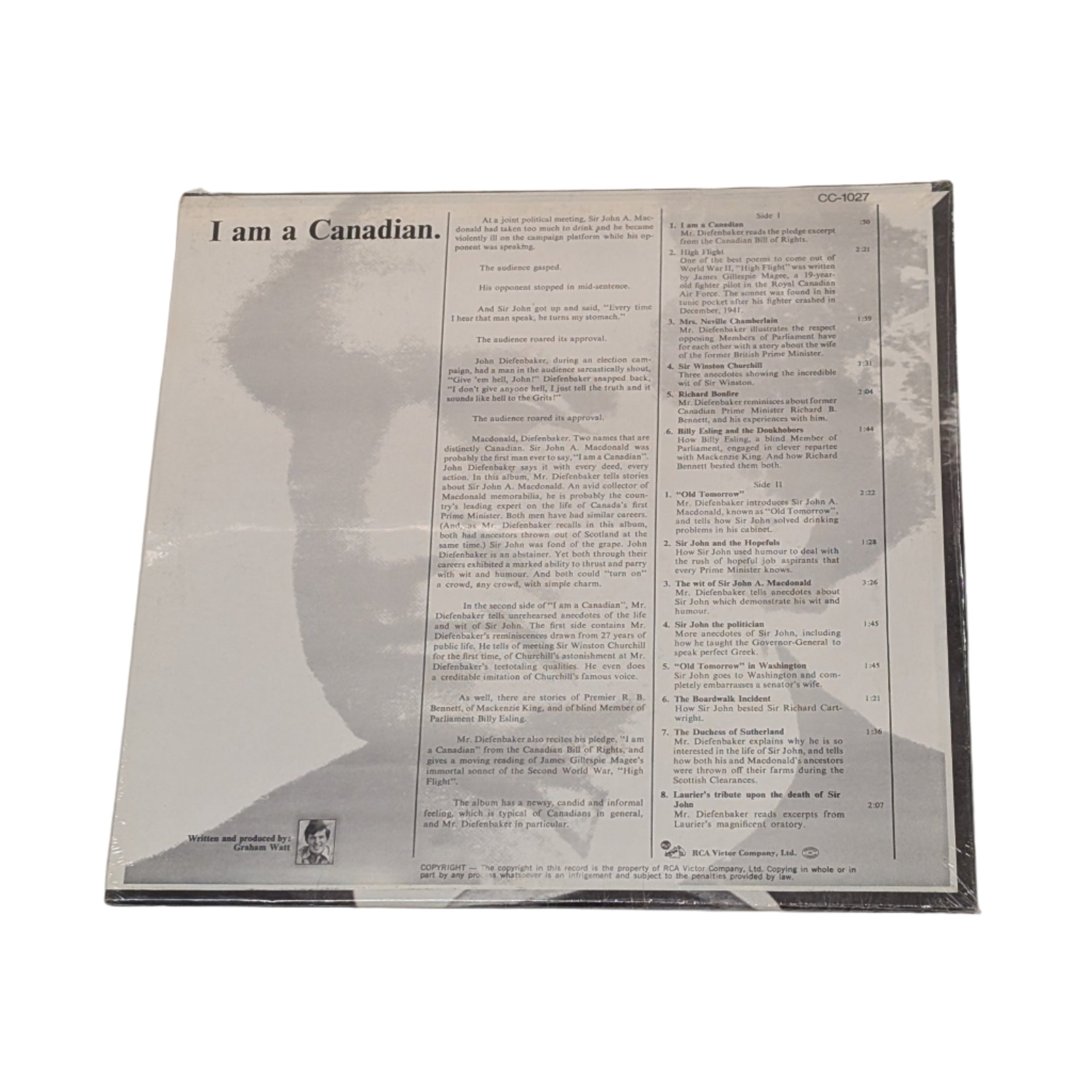 John G. Diefenbaker - I am a Canadian Vinyl LP