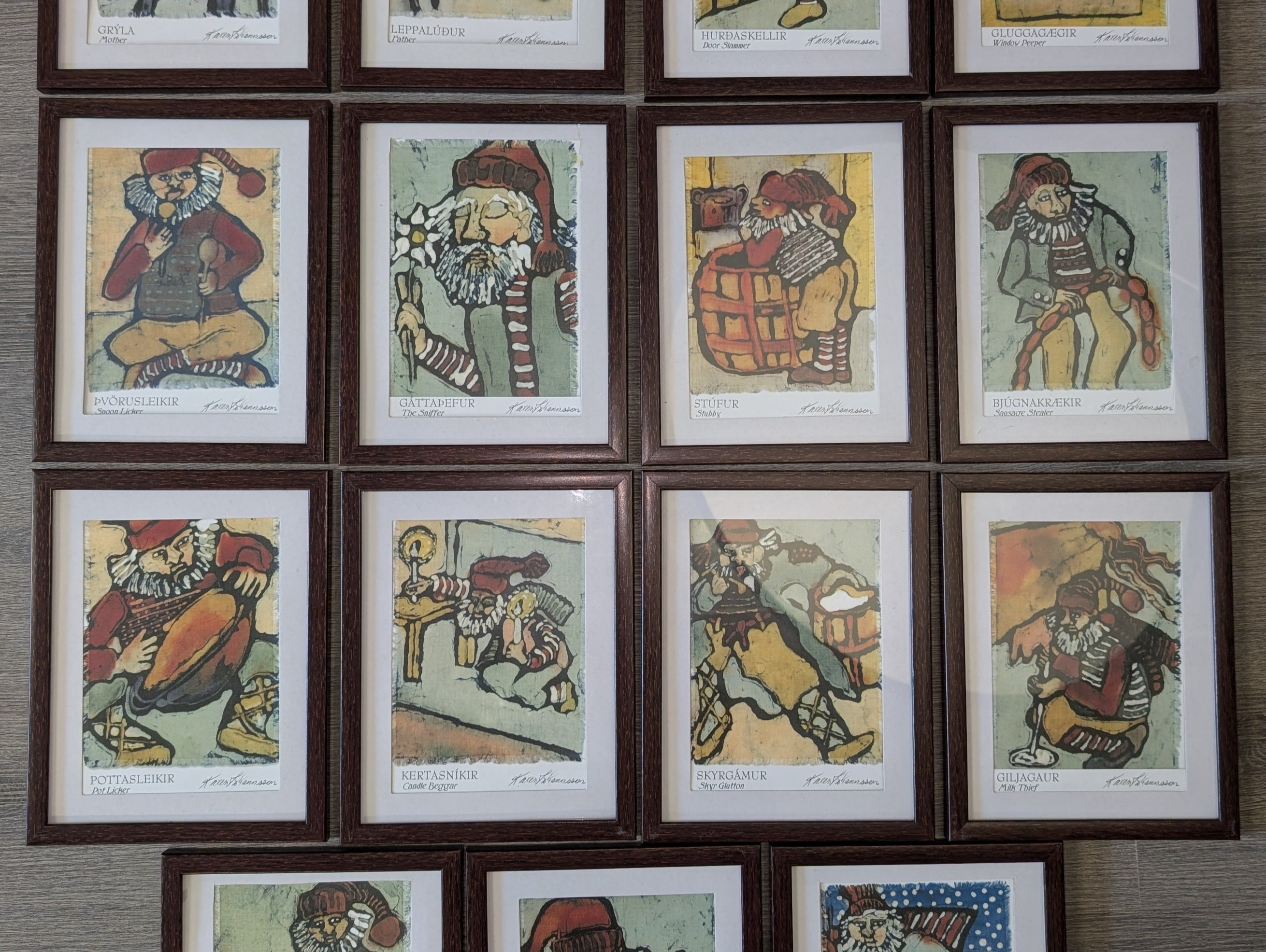 Jolasveinar Batik Prints by Karen Johannsson, Winnipeg, MB, Set of 15