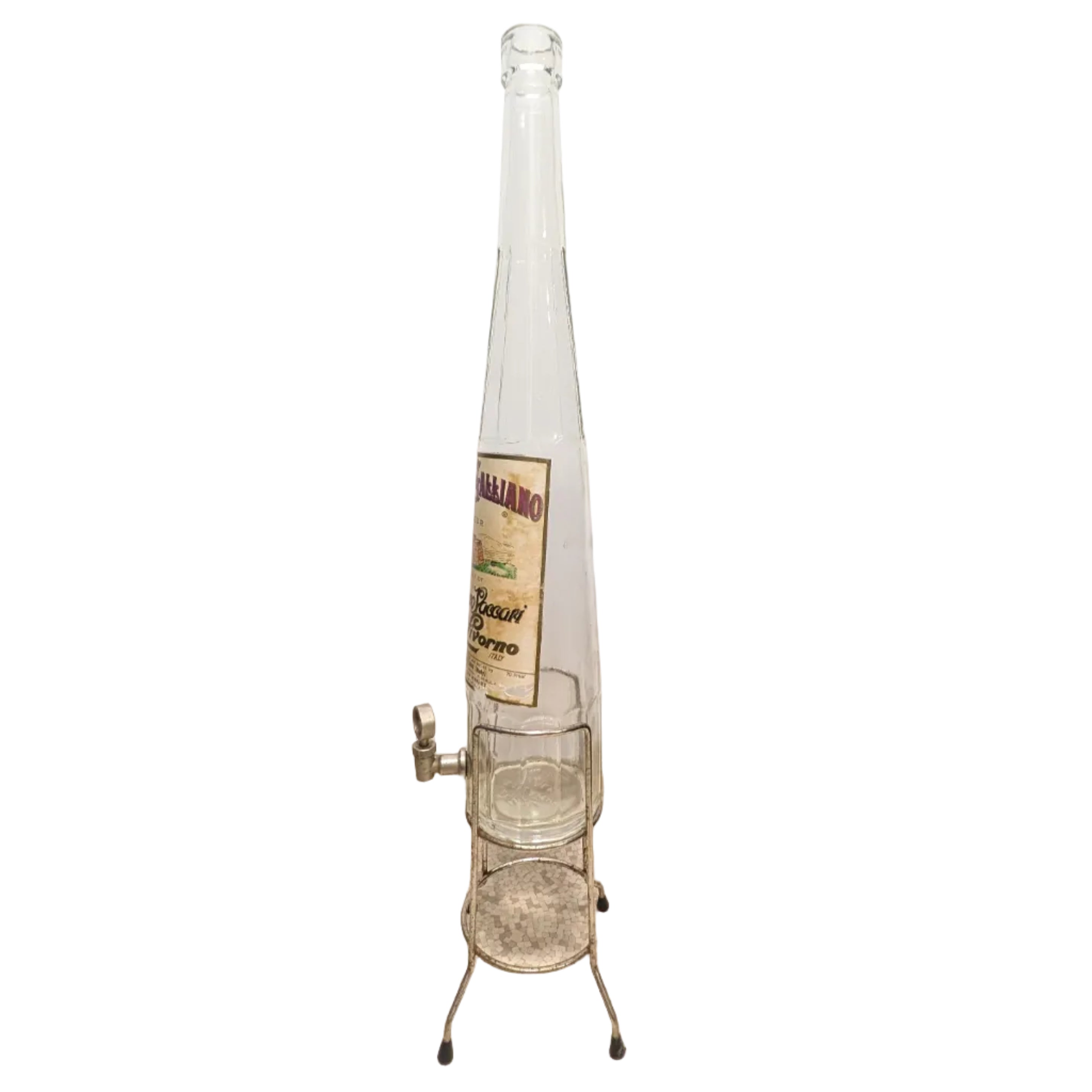 Liquore Galliano 1.75L Glass Bottle with Metal Stand