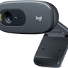 Logitech C270 HD Webcam, HD 720p/30 fps, Widescreen HD Video Calling, HD Light Correction, Noise Reducing Mic,  Black