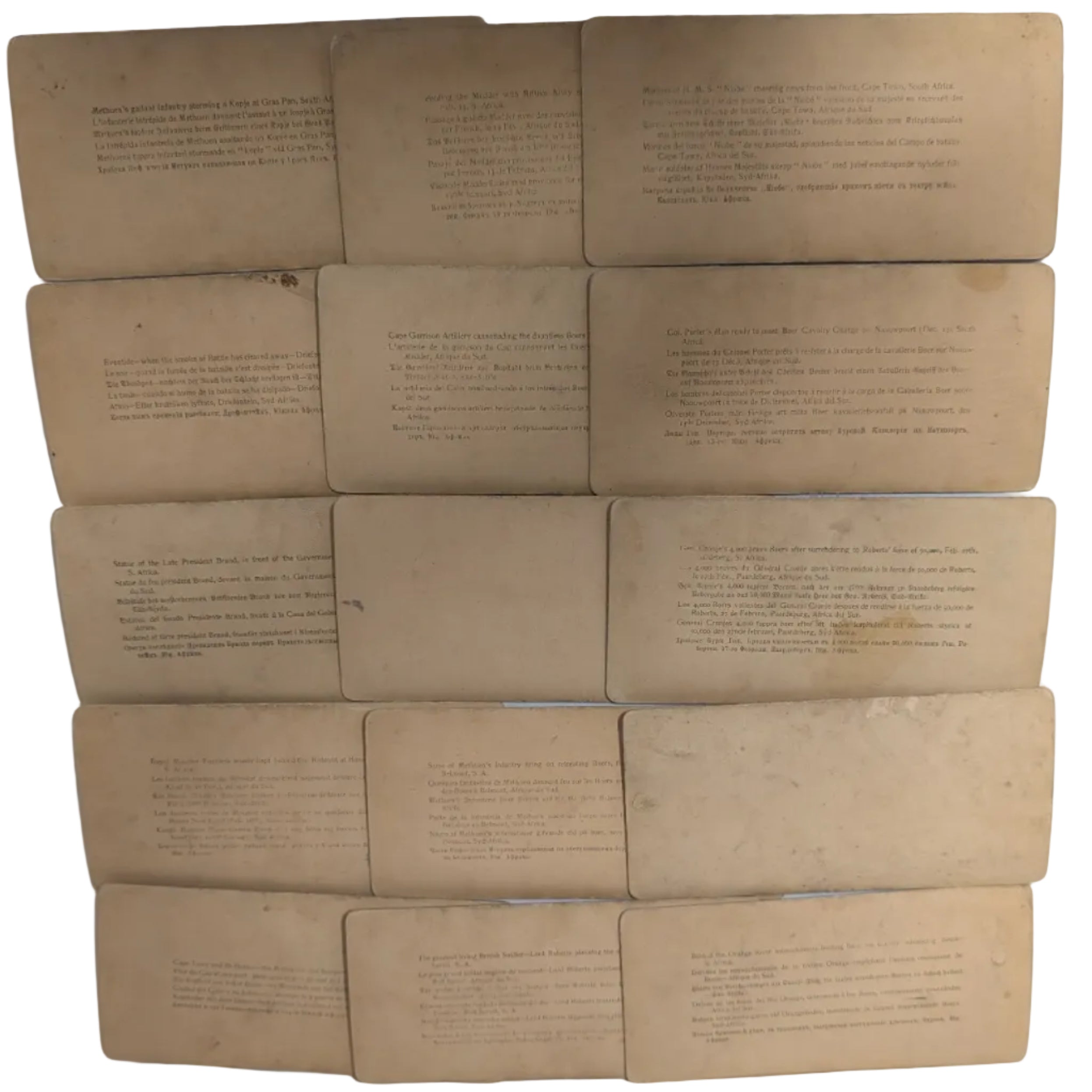 Lot of 15 Antique Stereographs —Boer War, South Africa