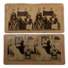 Lot of 2 Stereographs — "Mickie O'Hollhan's Wake" & "After the Wedding"