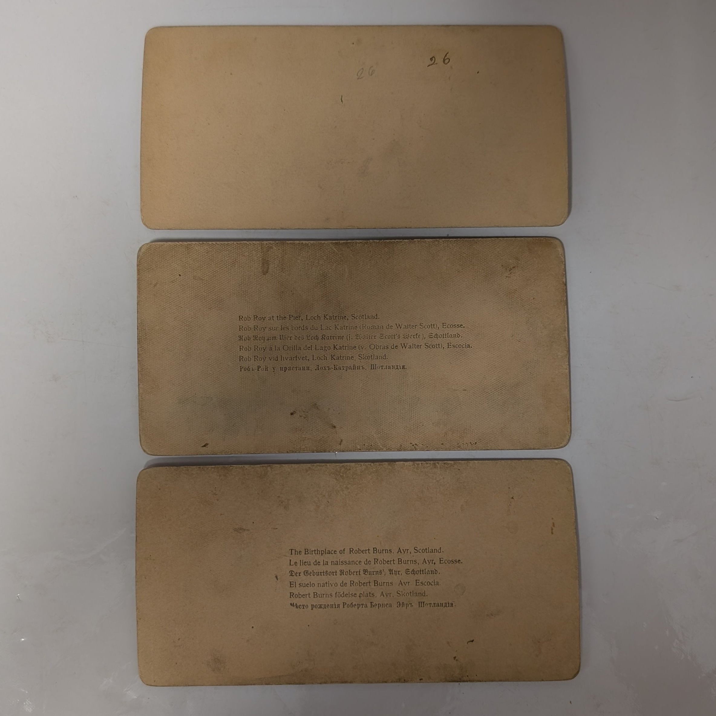 Lot of 3 Antique Stereographs — Scotland