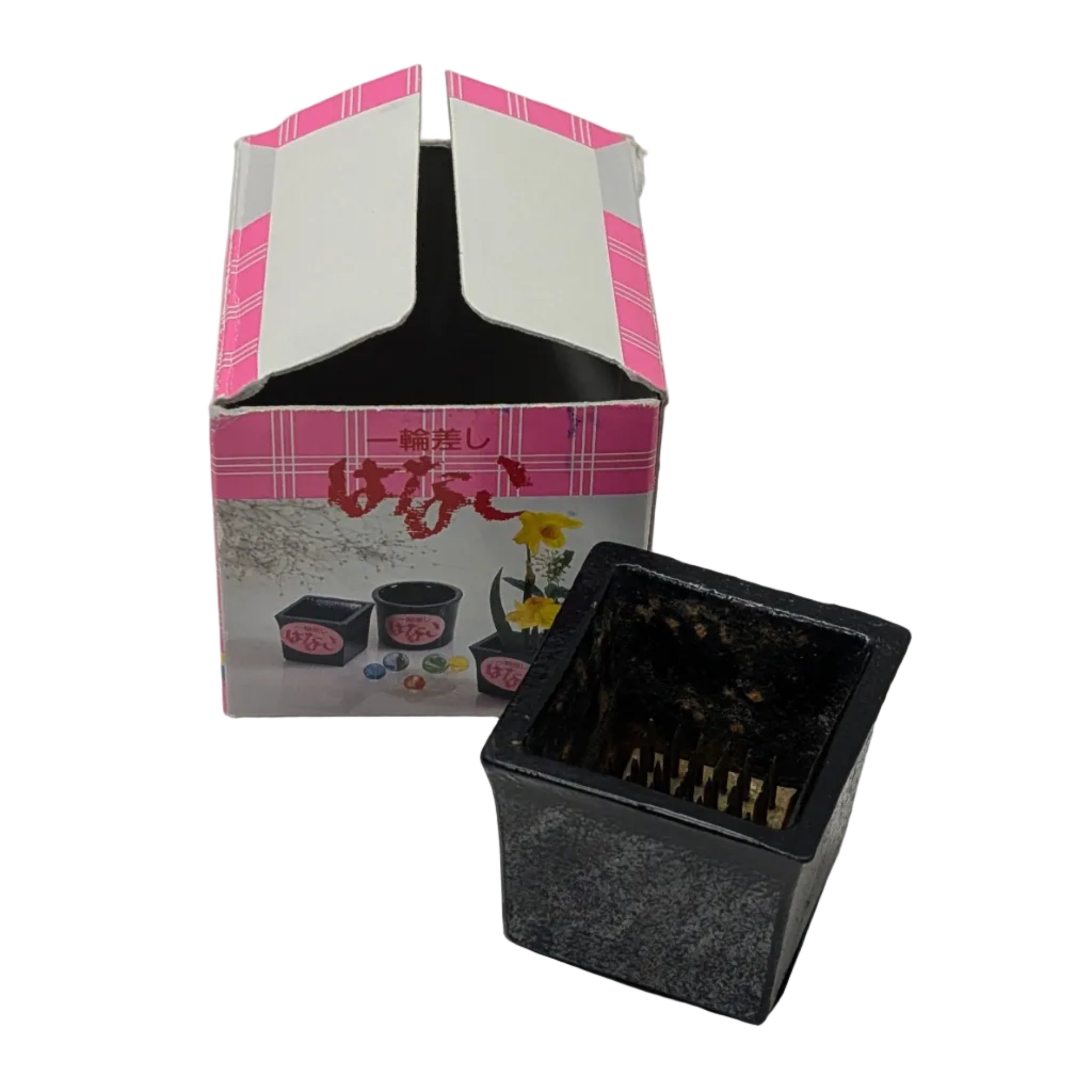Miniature Flower Pot with Built-in Kenzan