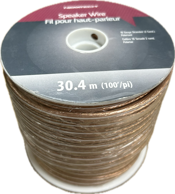 NEW Nexxtech 100 Ft. Roll Heavy Duty 16 Gauge Speaker Wire