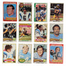 Collection of vintage football trading cards featuring various players and teams on a white background.