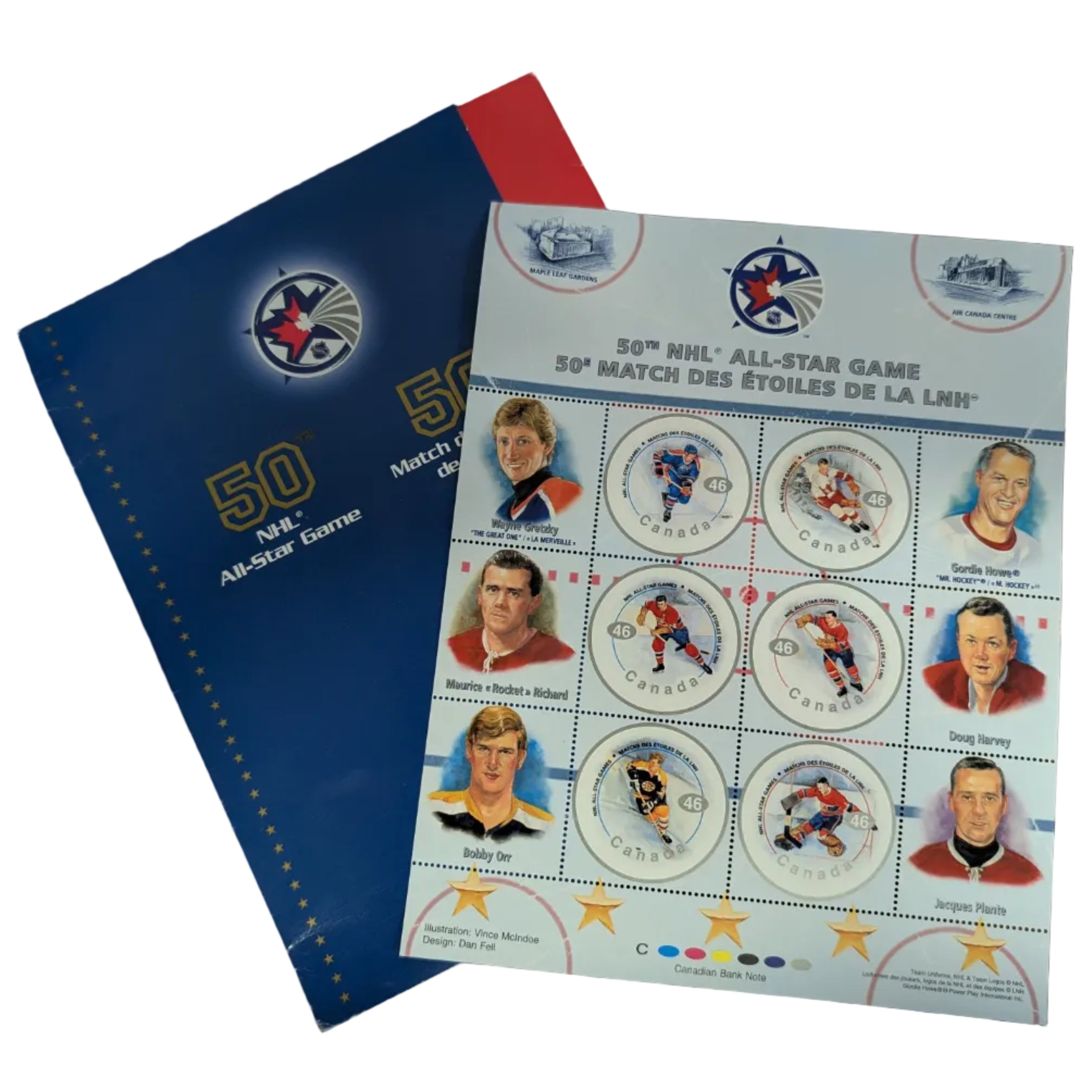 NHL 50th All-Star Game Canada Post Stamp Collection