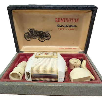 1950s Remington Roll-A-Matic “Auto-Home” Electric Shaver Set