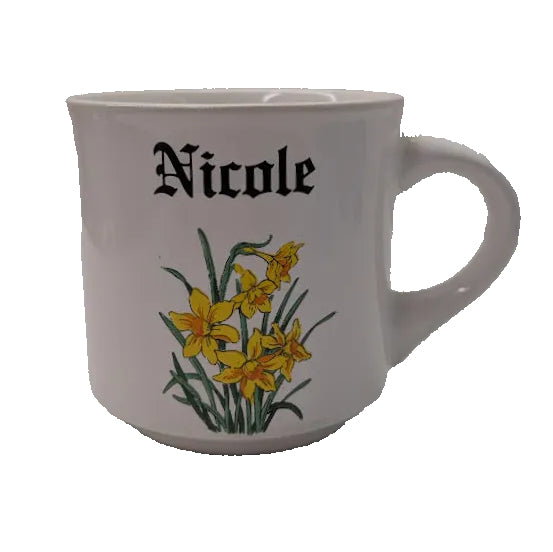 Vintage Birth Month (March) "Nicole" Personalized Mug by Papel