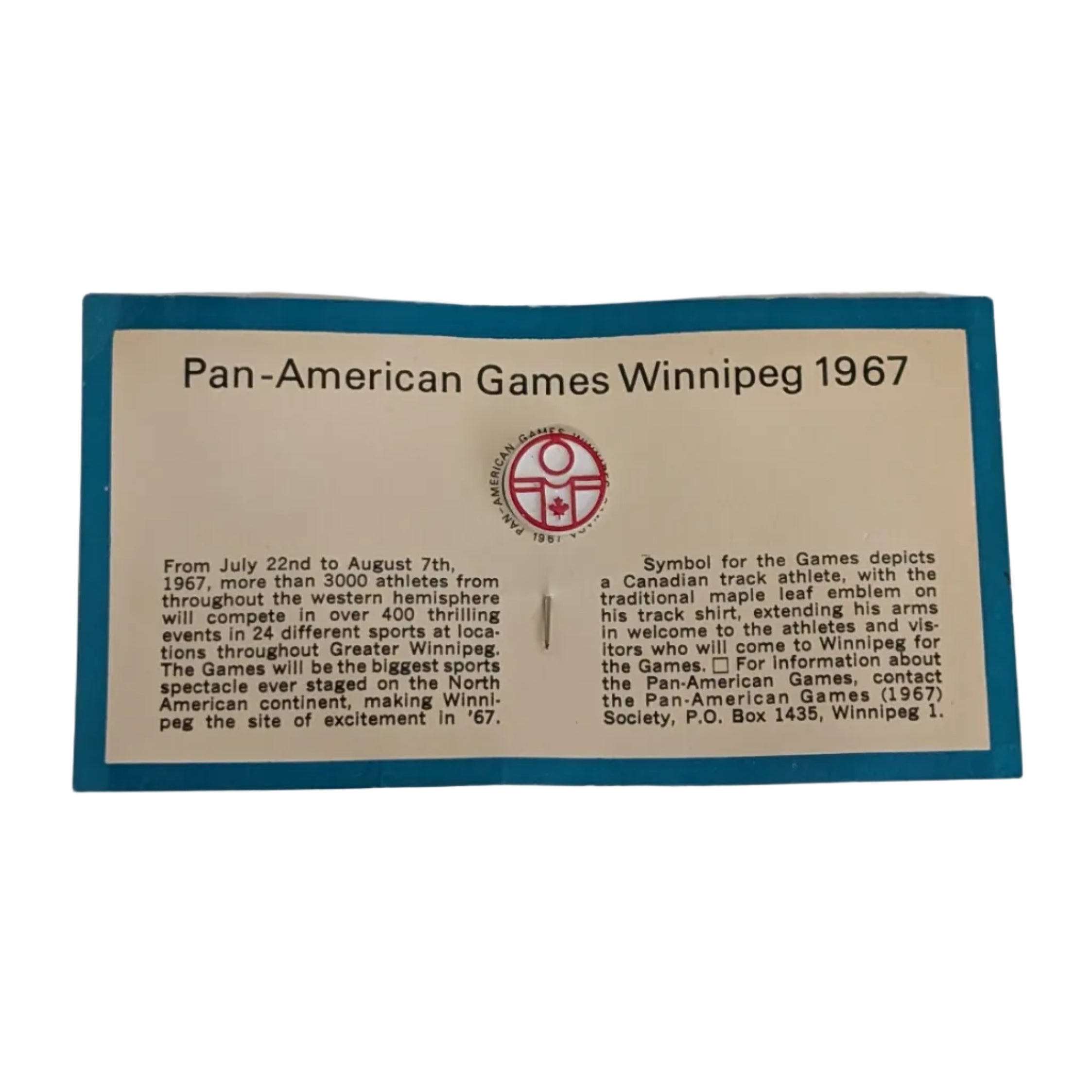 Pan-American Games Winnipeg 1967 Pin