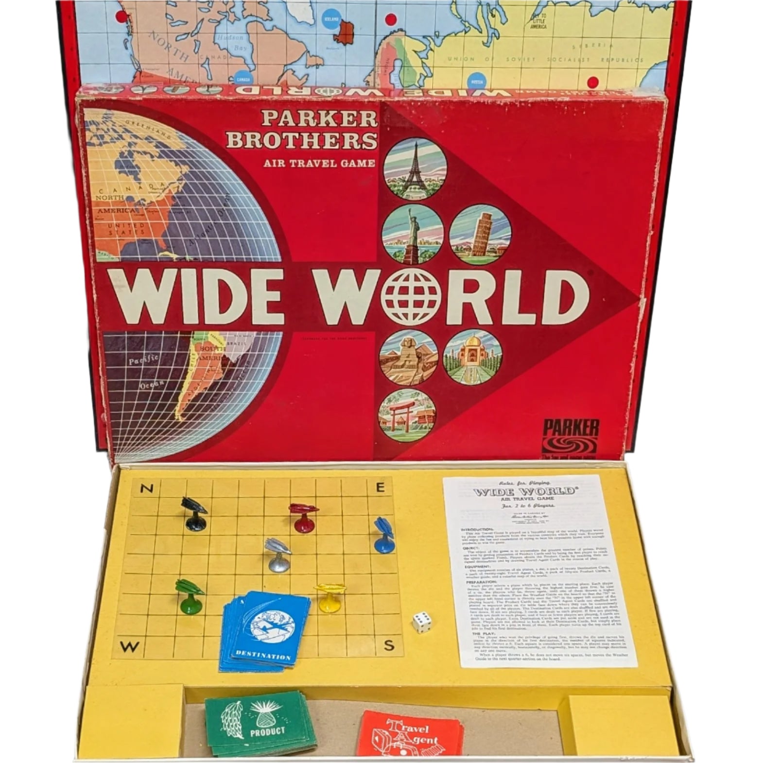 Parker Brothers Wide World 1962 Edition Board Game