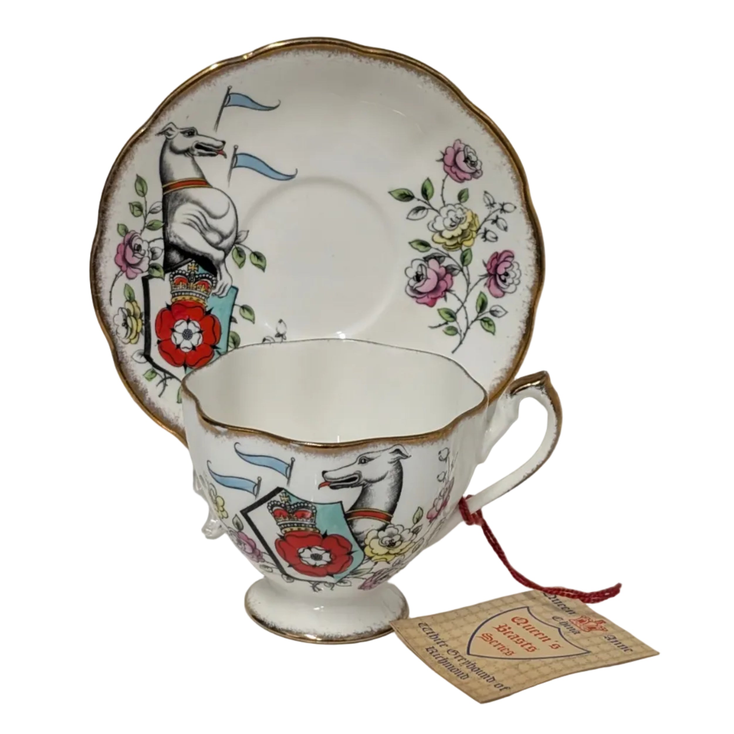 Queen Anne The White Greyhound of Richmond Cup & Saucer