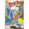 Comic book cover featuring cartoon characters and a cityscape