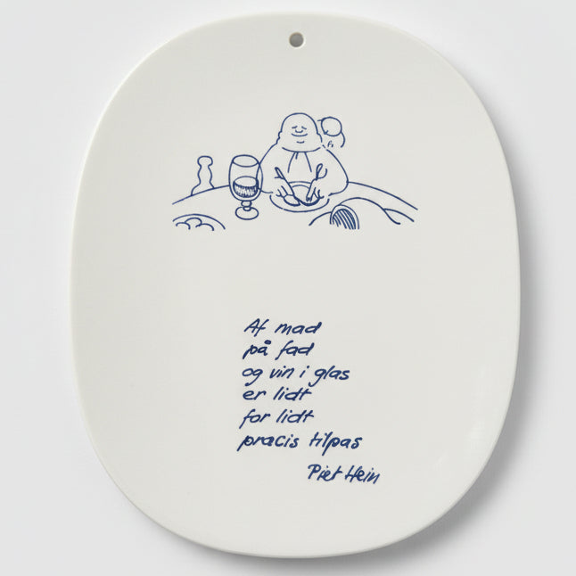 Royal Copenhagen Porcelain Butter Platter with grook by Piet Hein c 1948