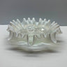 Ruffled Milk Glass Candy Dish