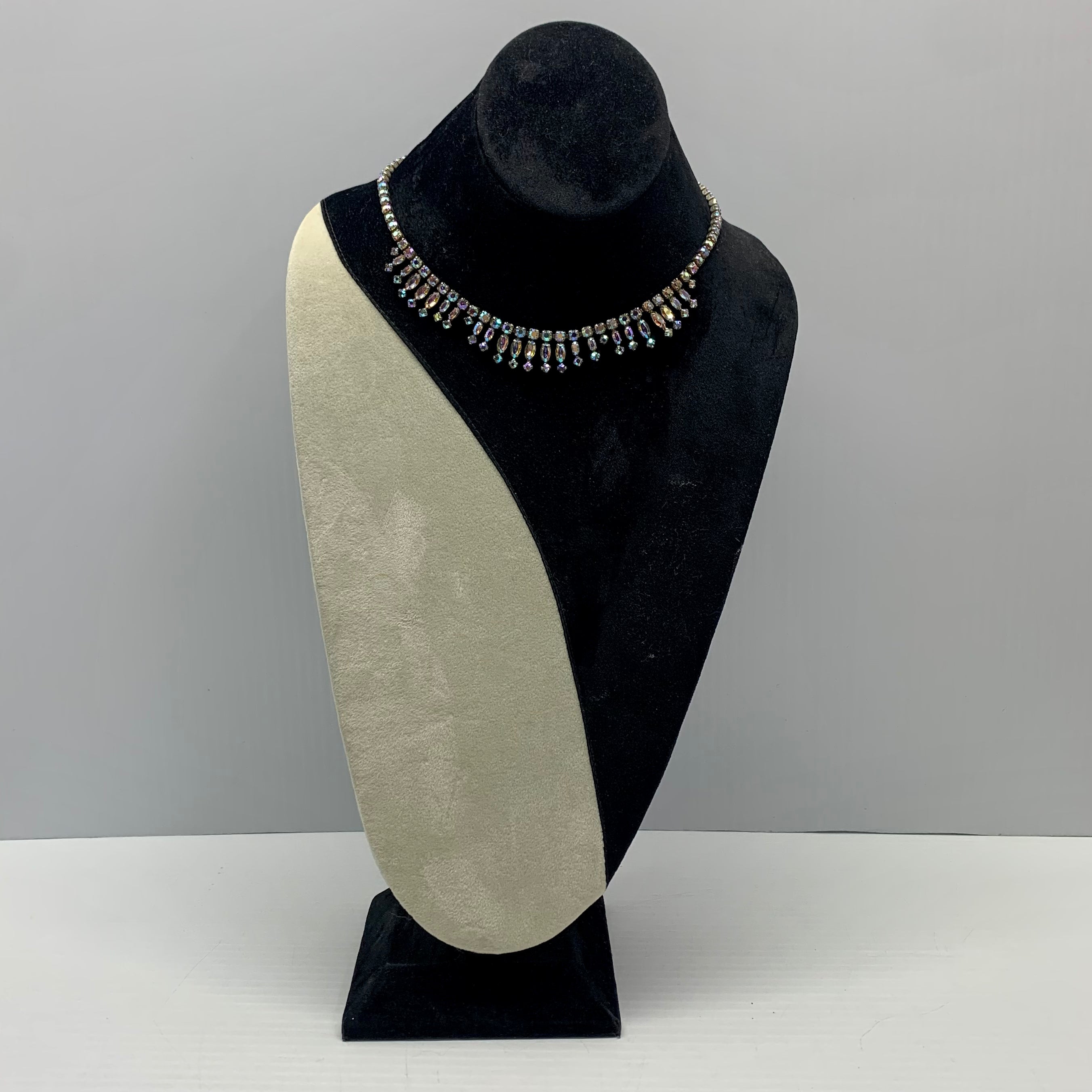 Sherman Midcentury Aurora Borealis Rhinestone Necklace