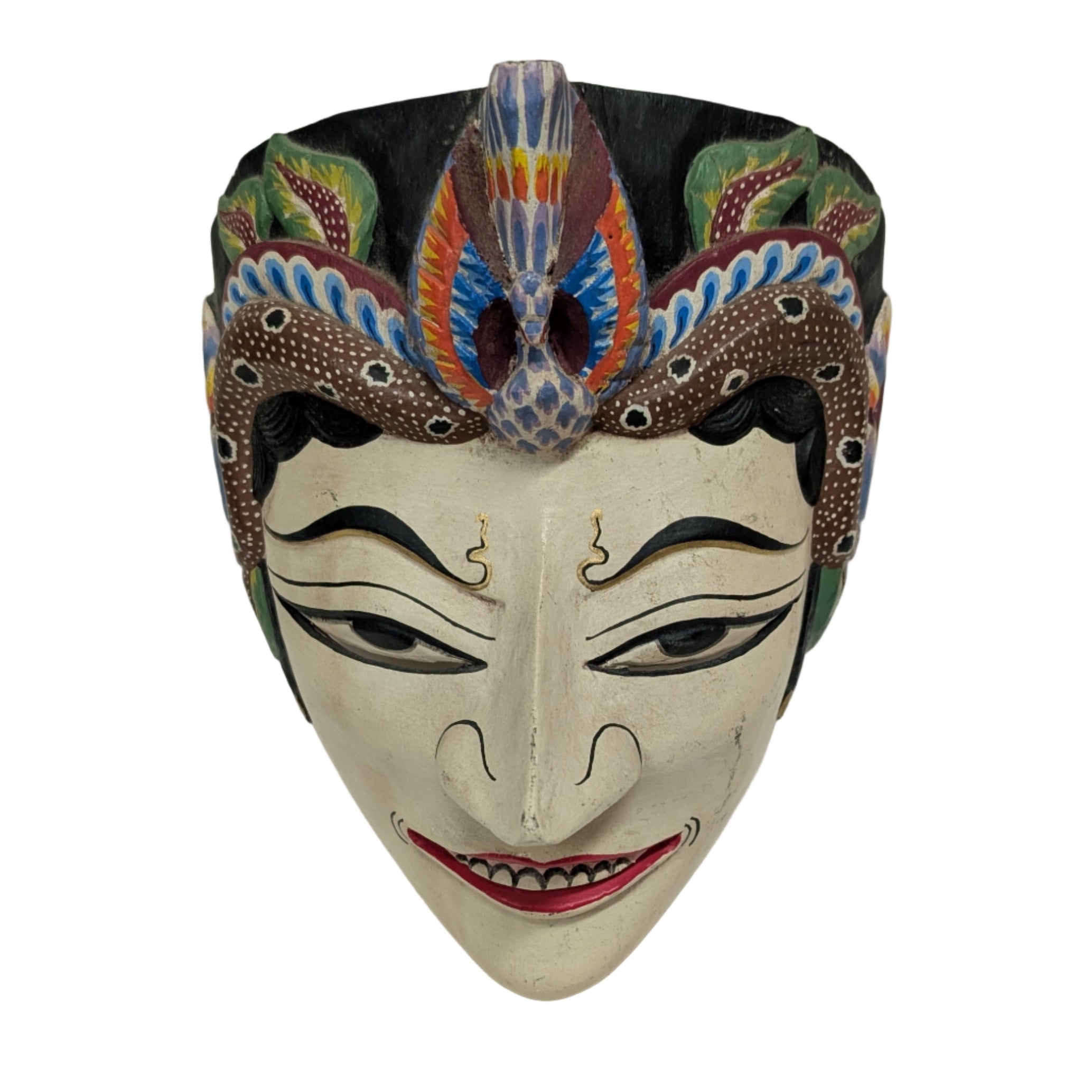 Traditional Javanese Hand-carved Wooden Mask