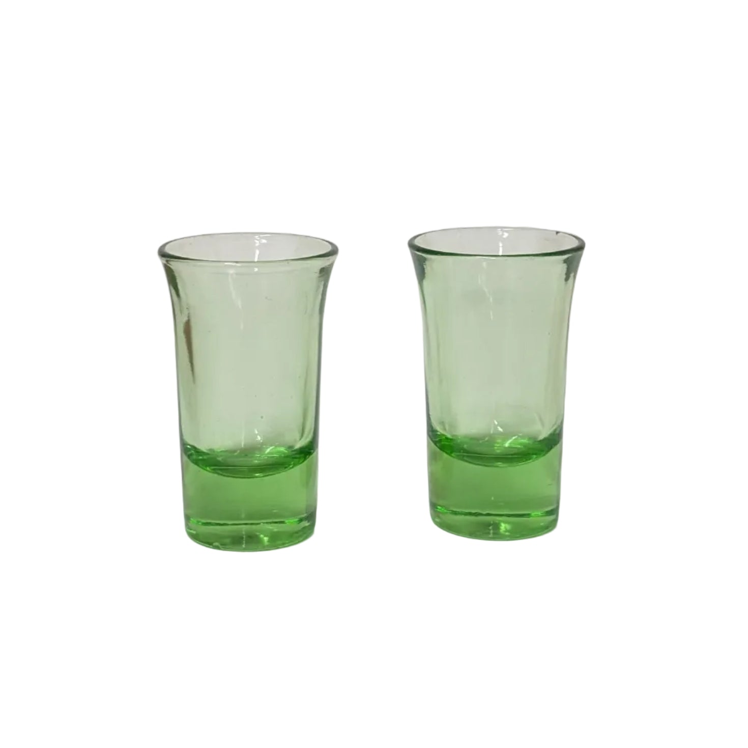 Uranium Glass Shot Glasses, Set of Two