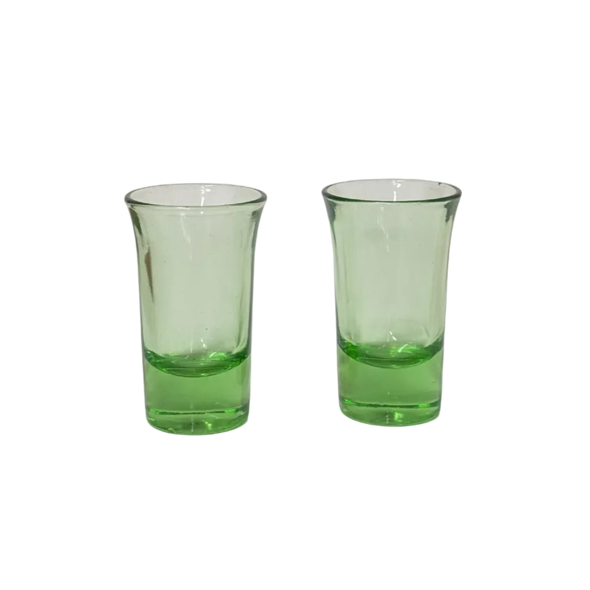 Uranium Glass Shot Glasses, Set of Two