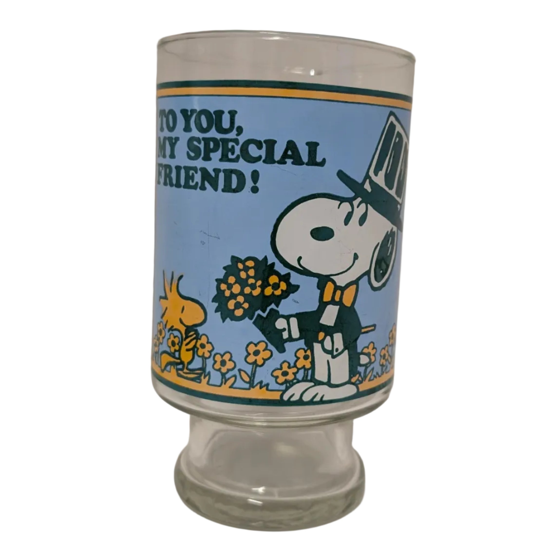 Vintage 1965 Snoopy Oversized Glass