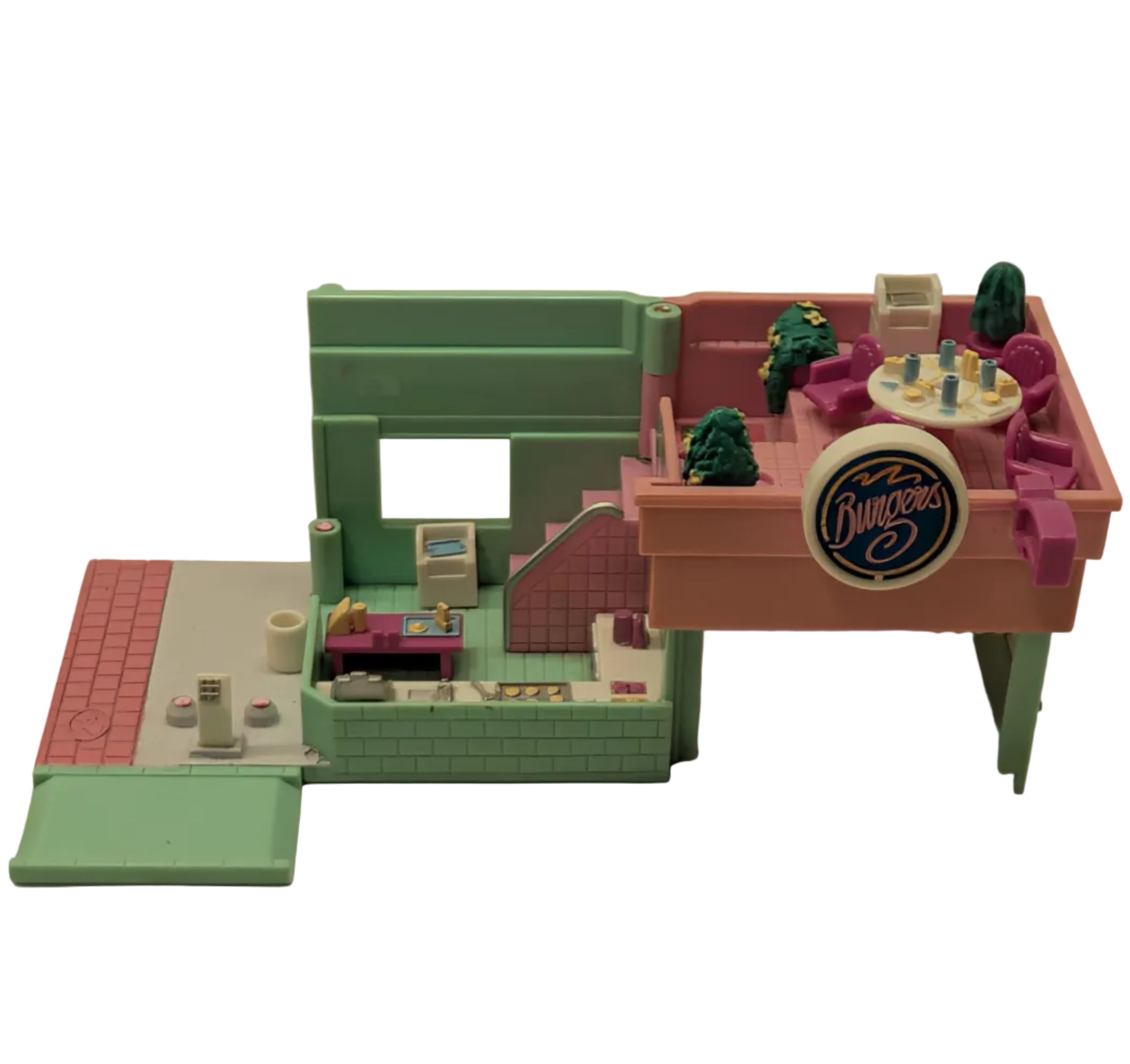 Vintage 1994 Polly Pocket Drive-Thru Burger Stand