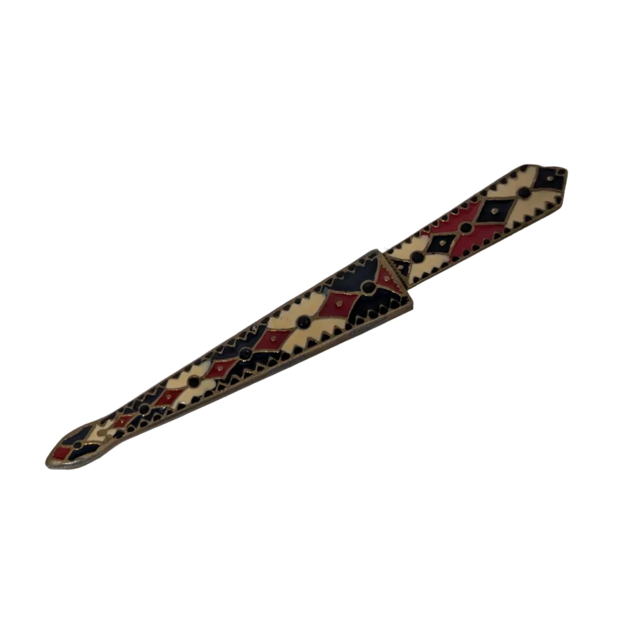 Vintage Brass and Enamel Letter Opener