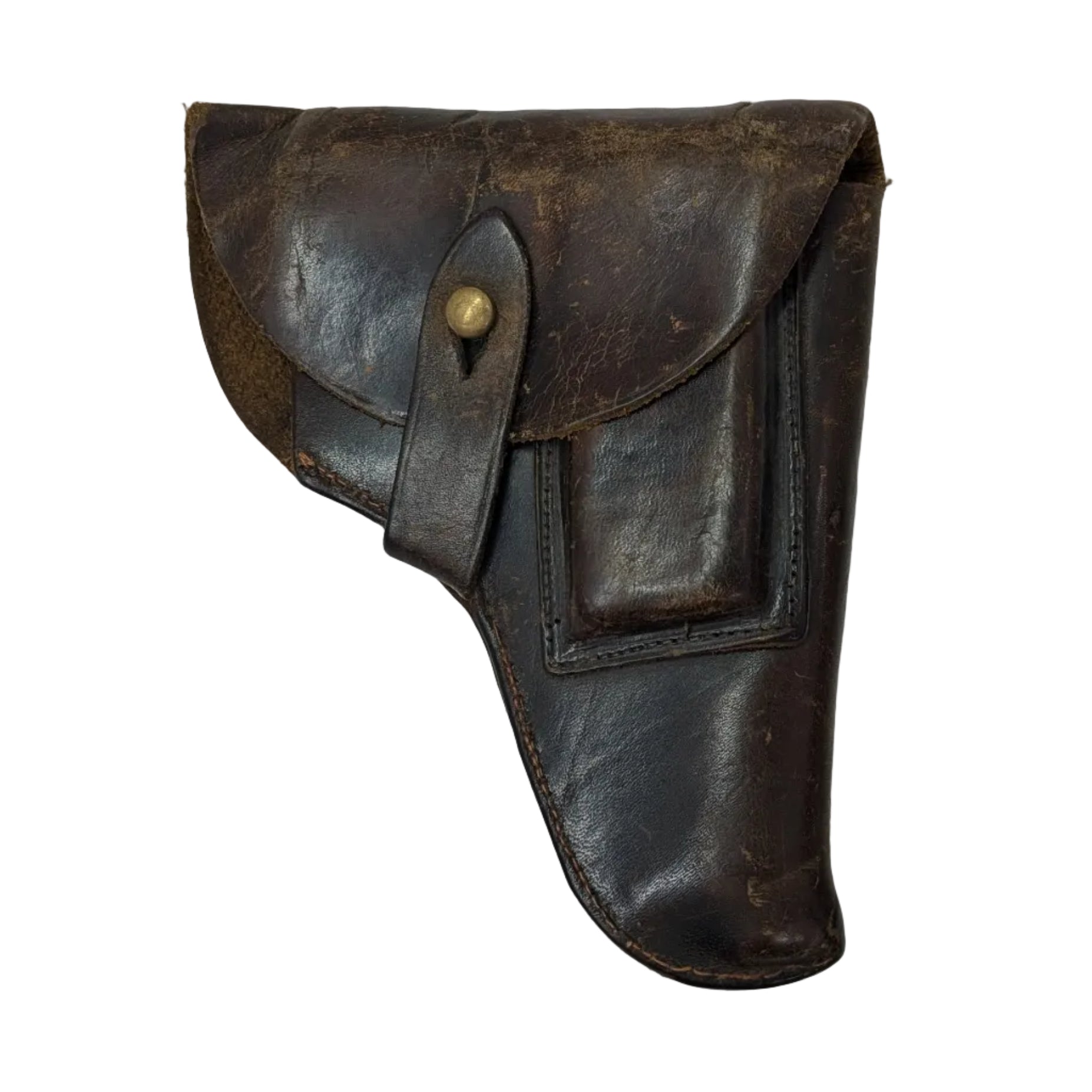 Vintage Brown Leather Holster for Compact Semi-Automatic Pistol