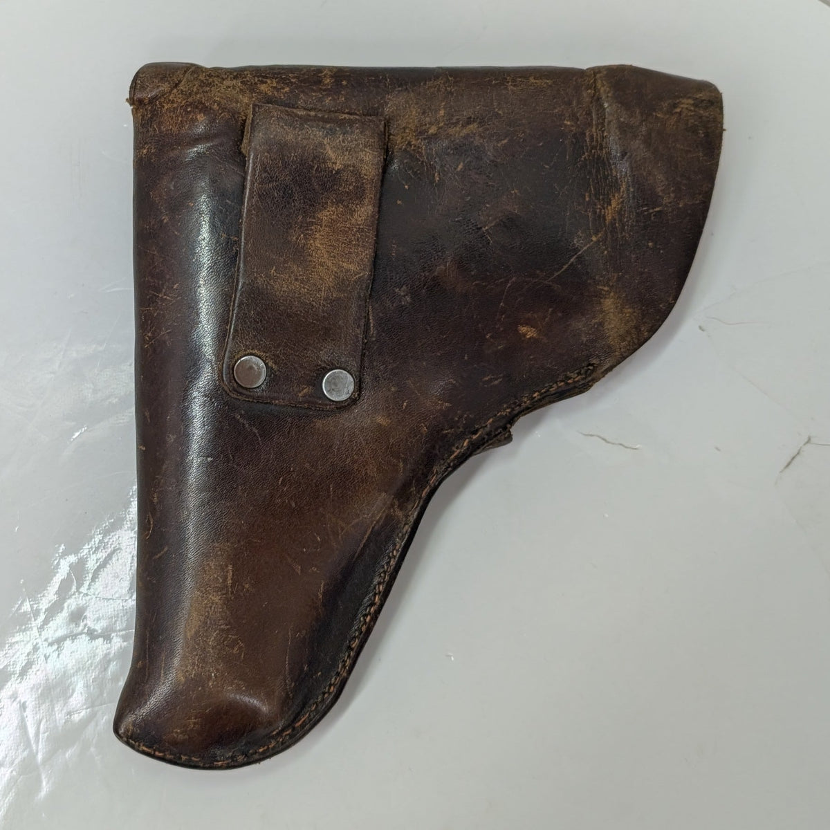 Vintage Brown Leather Holster for Compact Semi-Automatic Pistol