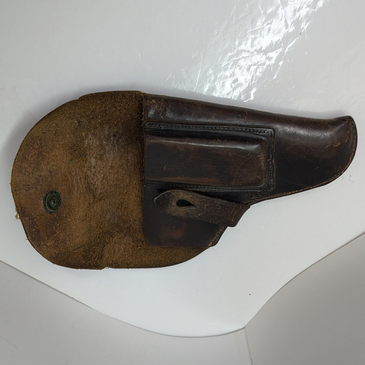 Vintage Brown Leather Holster for Compact Semi-Automatic Pistol