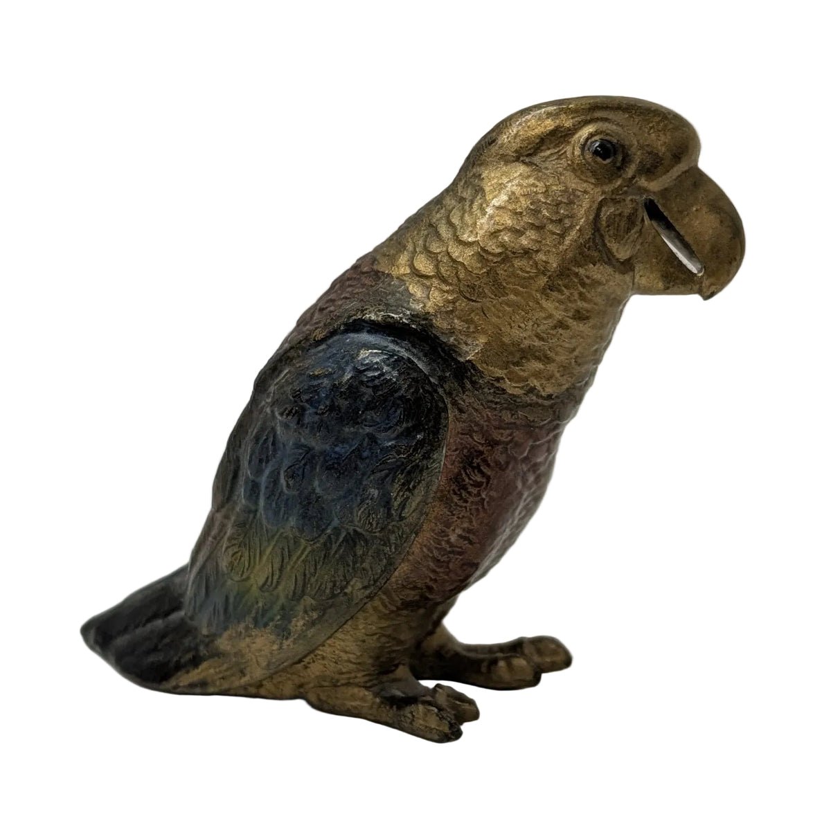 Vintage Cast Metal Parrot Figurine - Germany