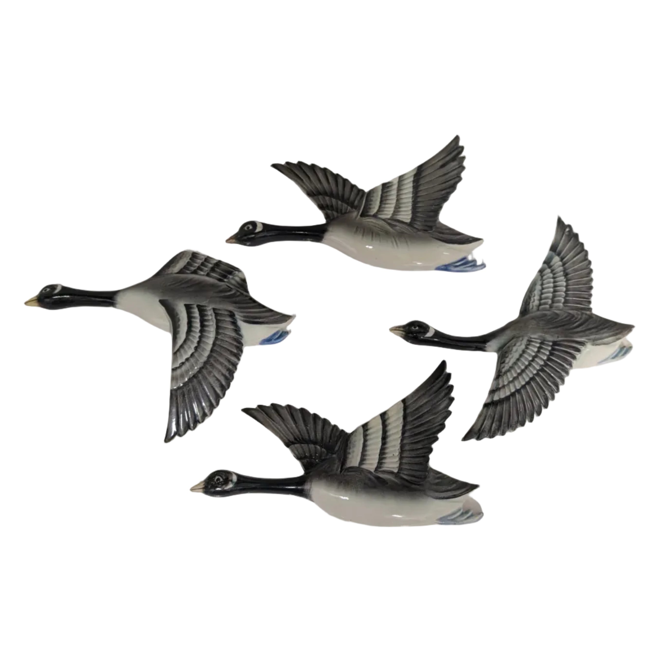 Vintage Ceramic Flying Geese Wall Decor – Set of 4
