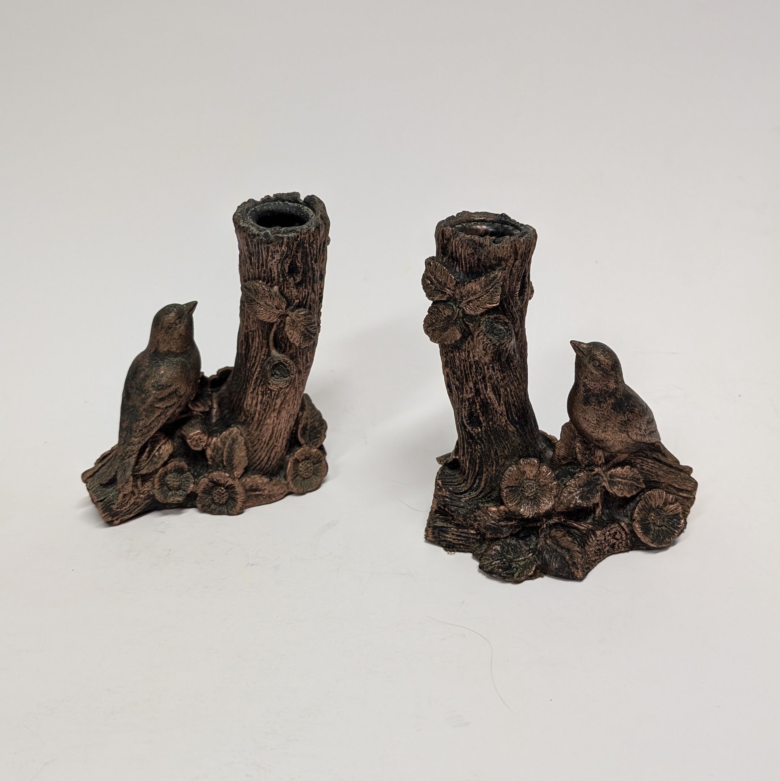 Vintage Coppercraft Bird Candle Holders 