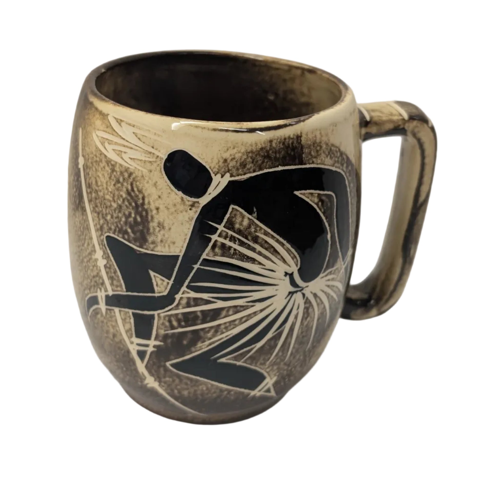 Vintage Crescent Ware Hand-Painted Pottery Mug