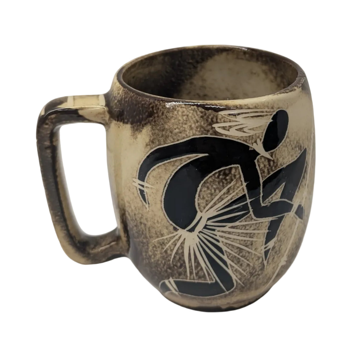 Vintage Crescent Ware Hand-Painted Pottery Mug