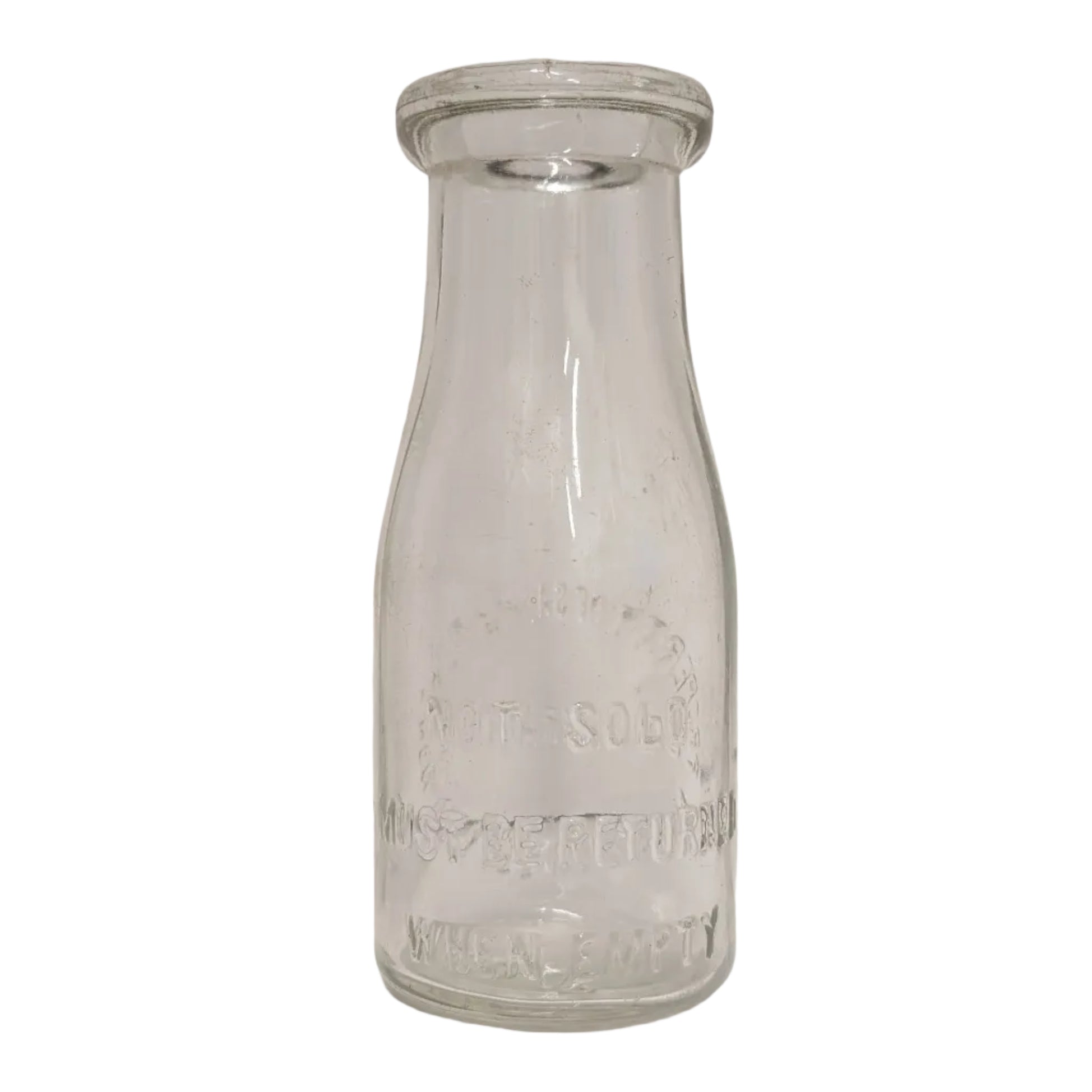 Vintage Dominion Glass Embossed Milk Bottle