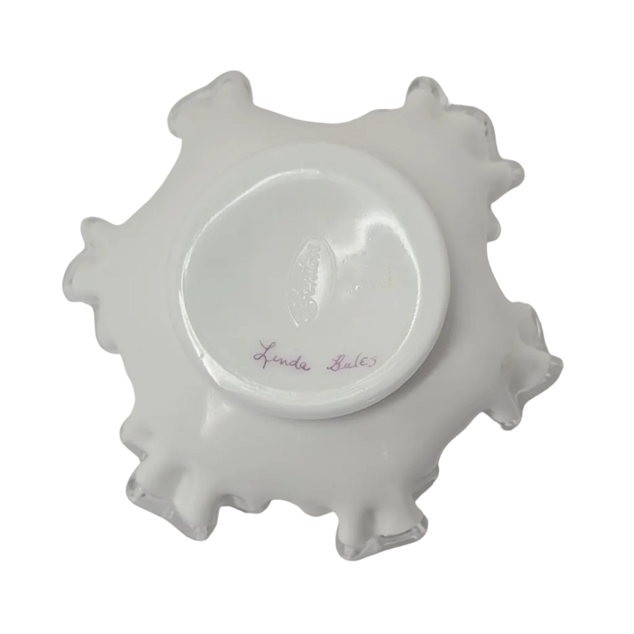 Vintage Fenton Silver Crest Ruffled Dish
