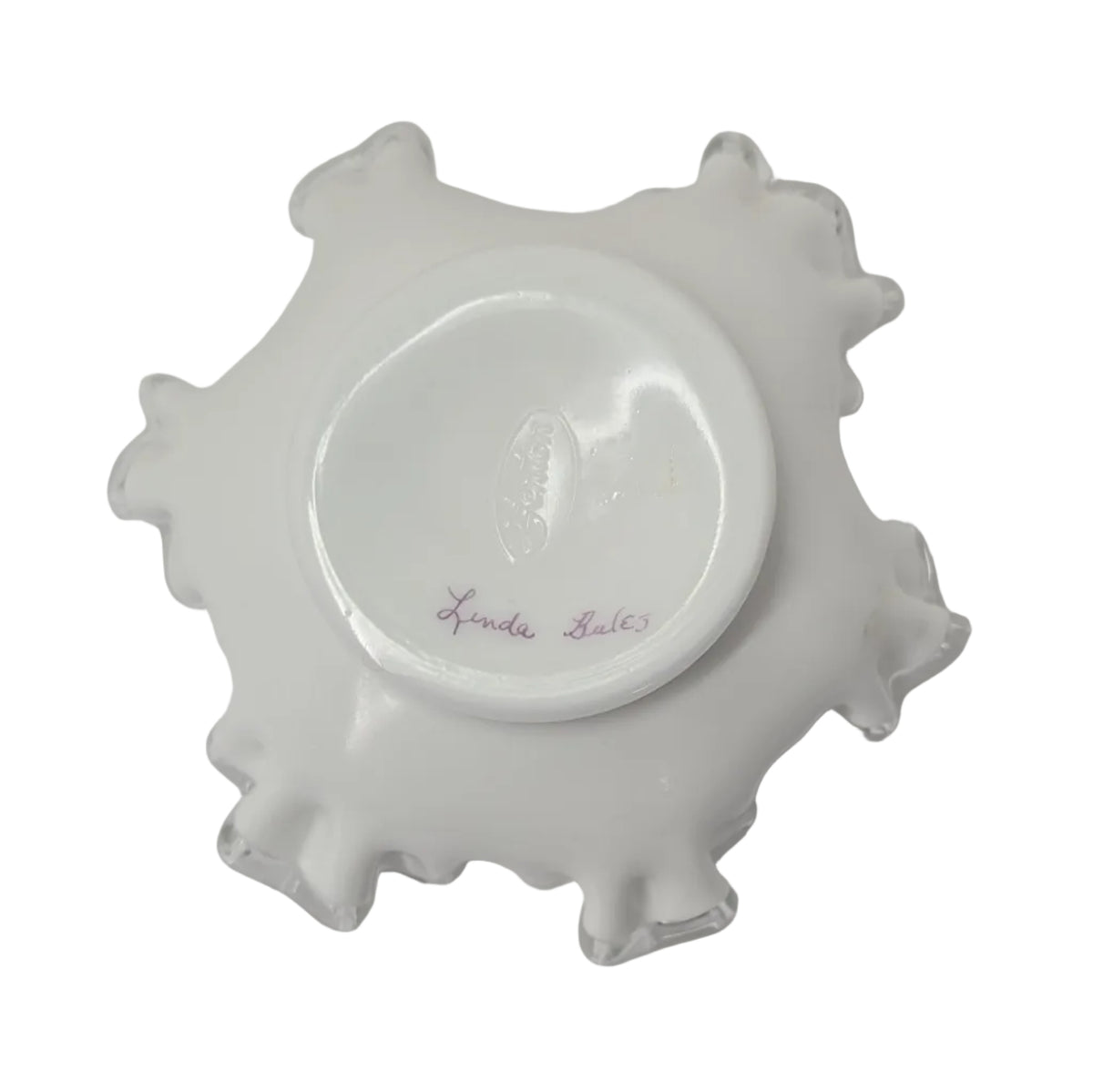 Vintage Fenton Silver Crest Ruffled Dish