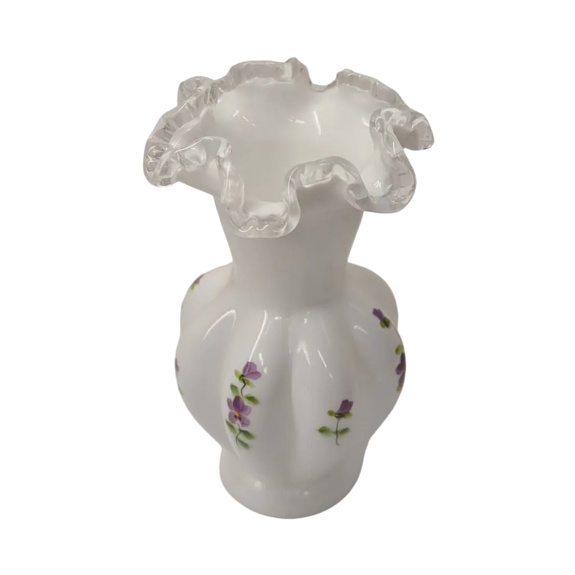Vintage Fenton Silver Crest Vase