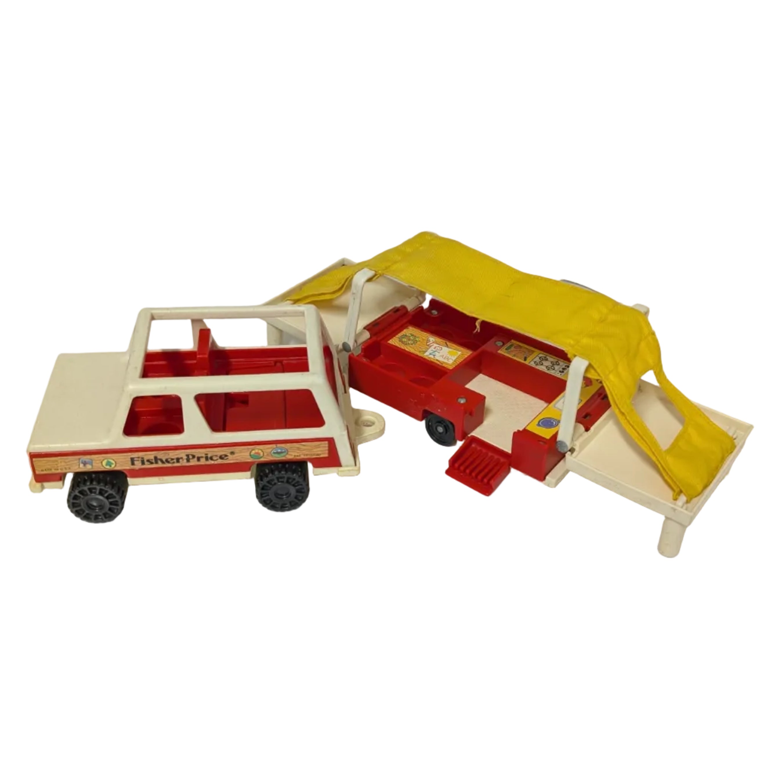 Vintage Fisher-Price Jeep & Pop-Up Camper