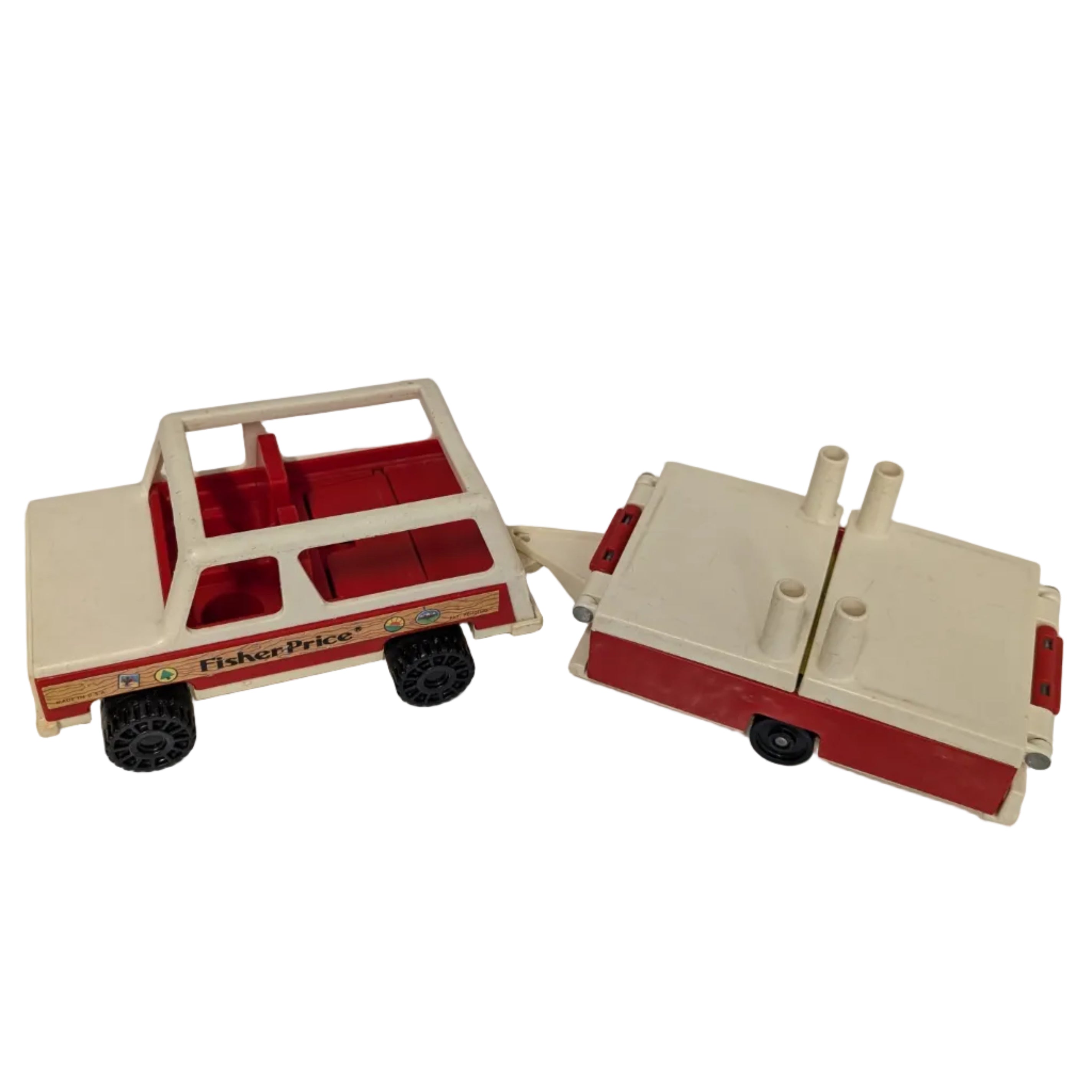 Vintage Fisher-Price Jeep & Pop-Up Camper