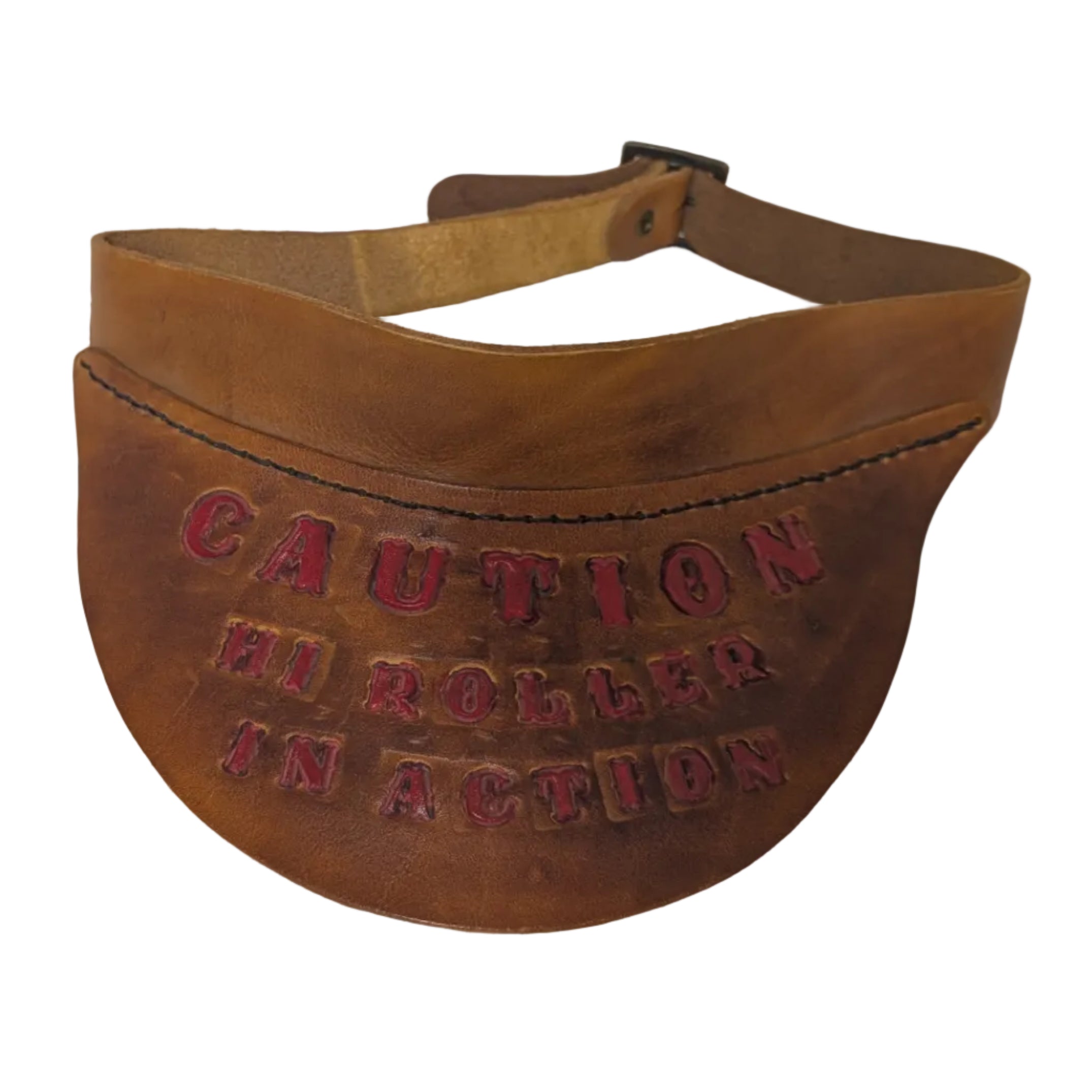 Vintage Hand Tooled Leather Visor 