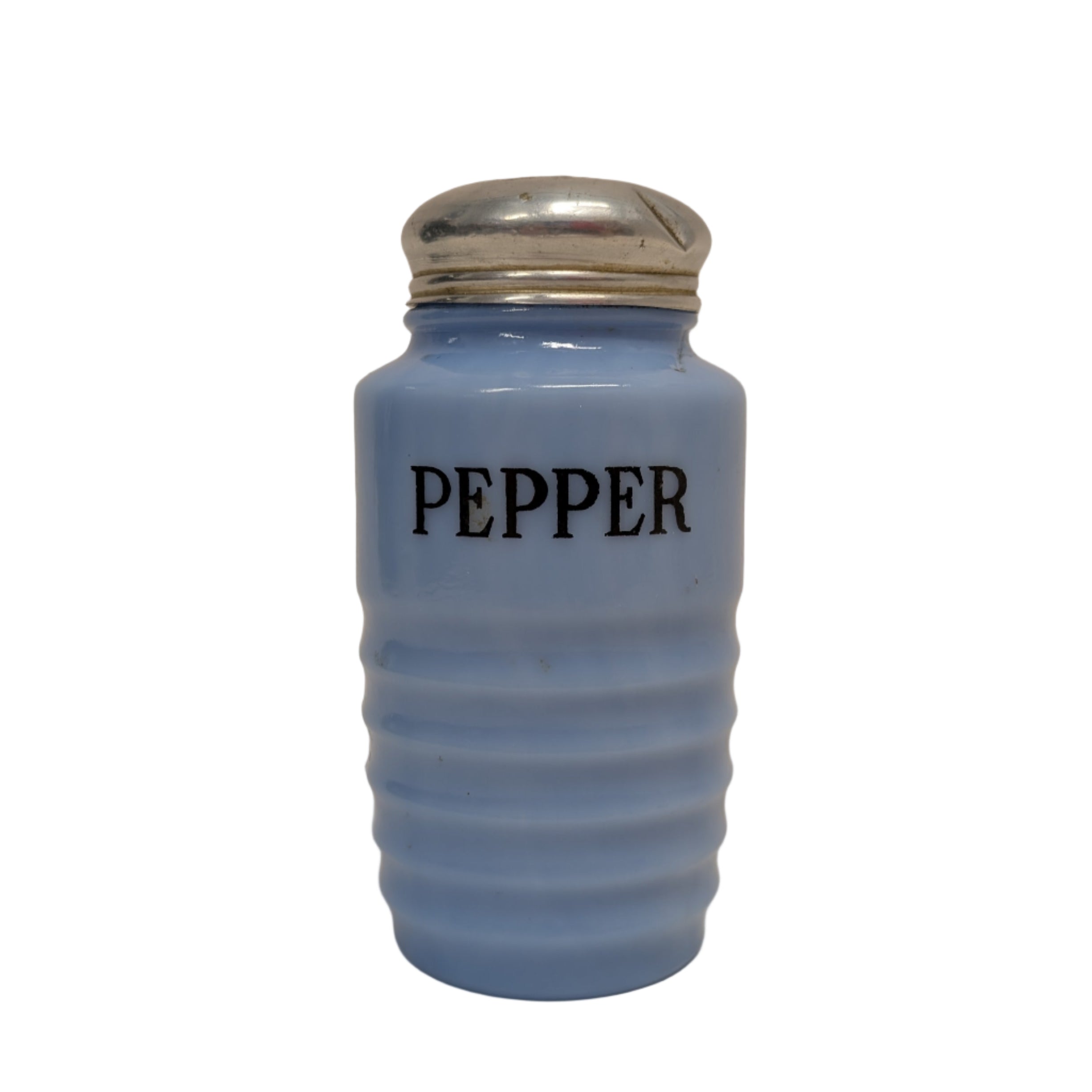 Vintage Jeannette Delphite Blue Depression Glass Pepper Shaker