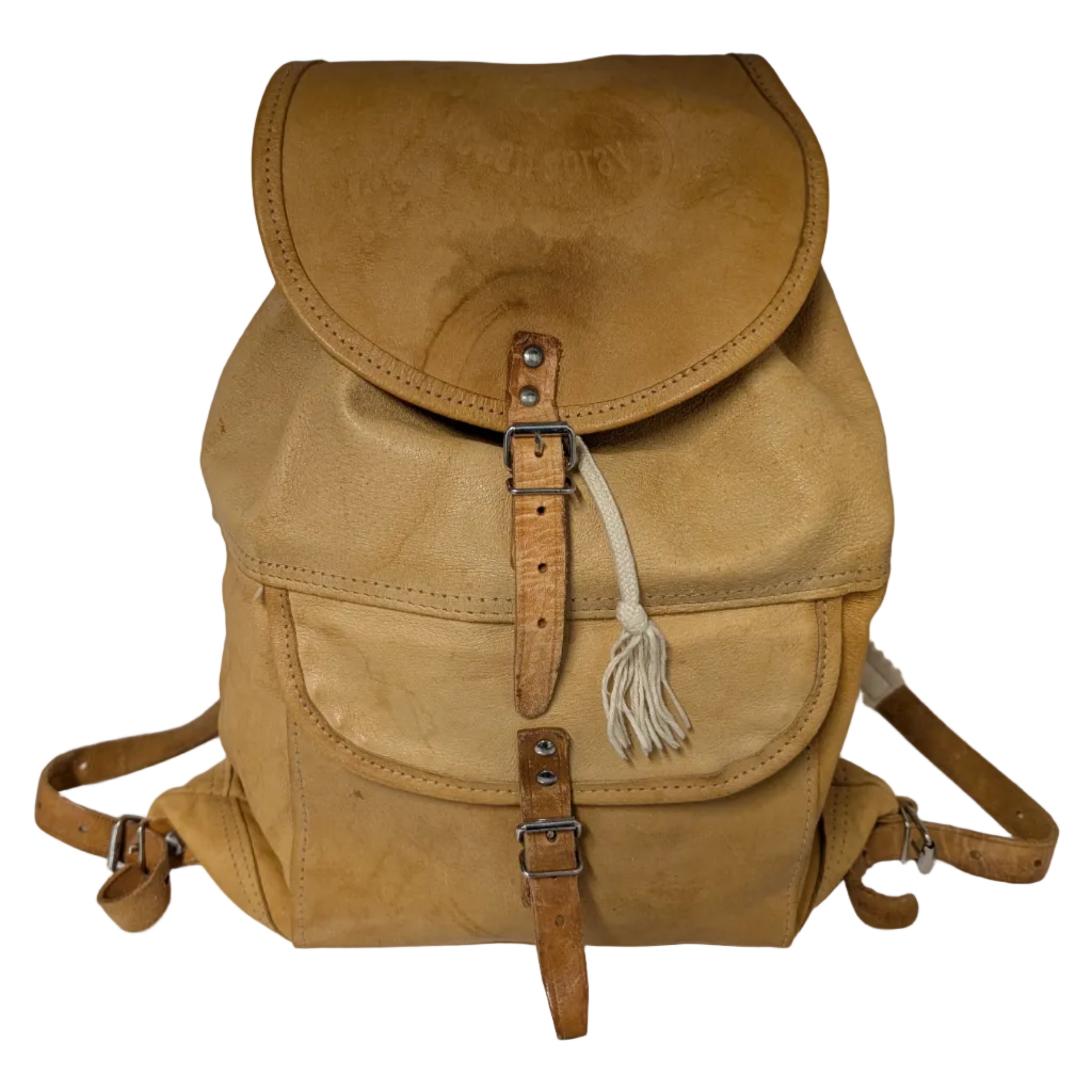 Vintage Leather Backpack Made in Czechoslovakia