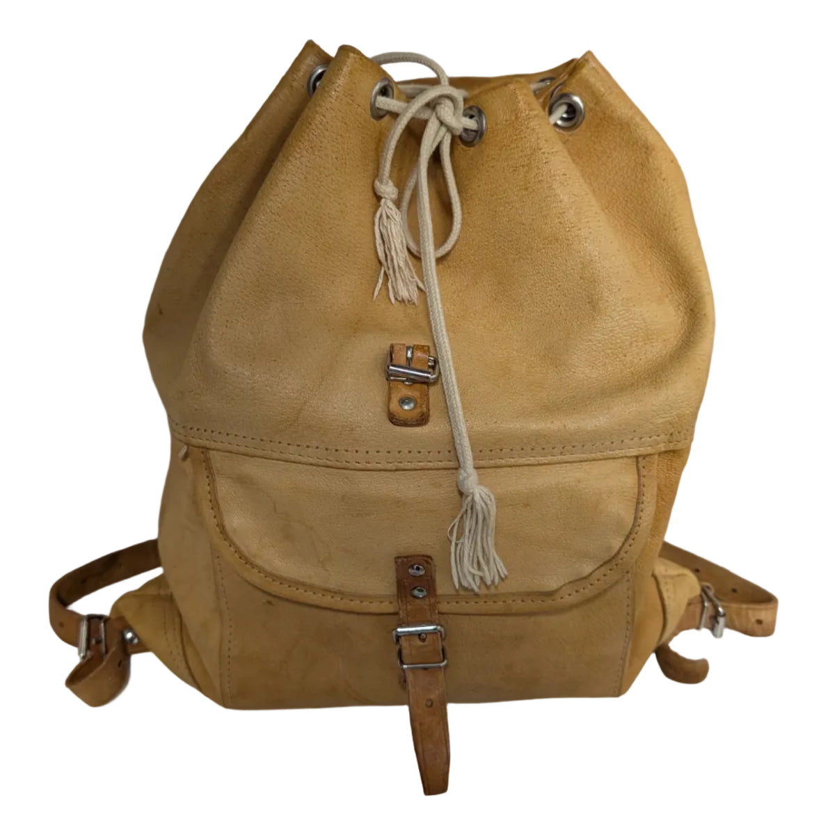 Vintage Leather Backpack Made in Czechoslovakia