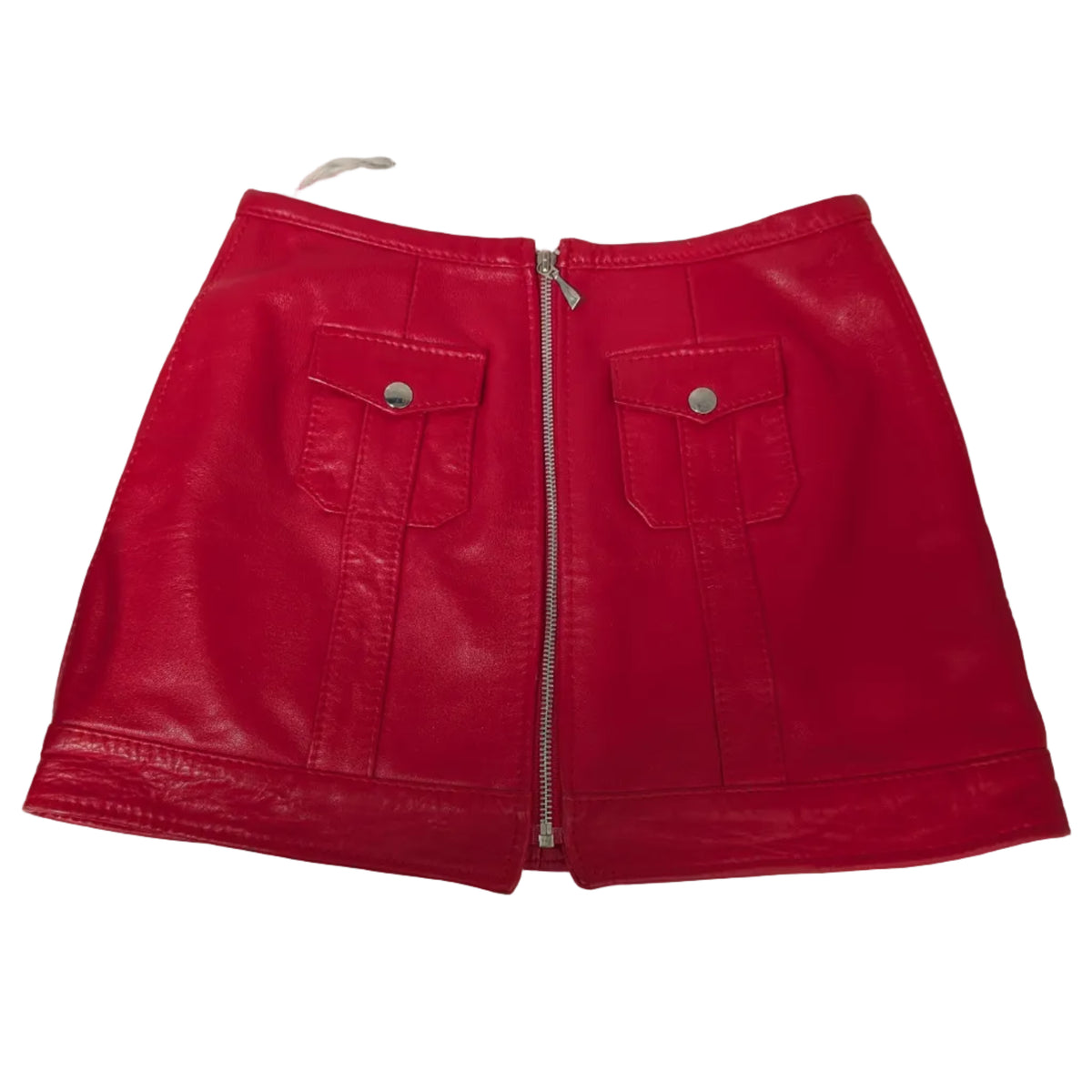 Vintage Leather Full-Zip Mini Skirt – England