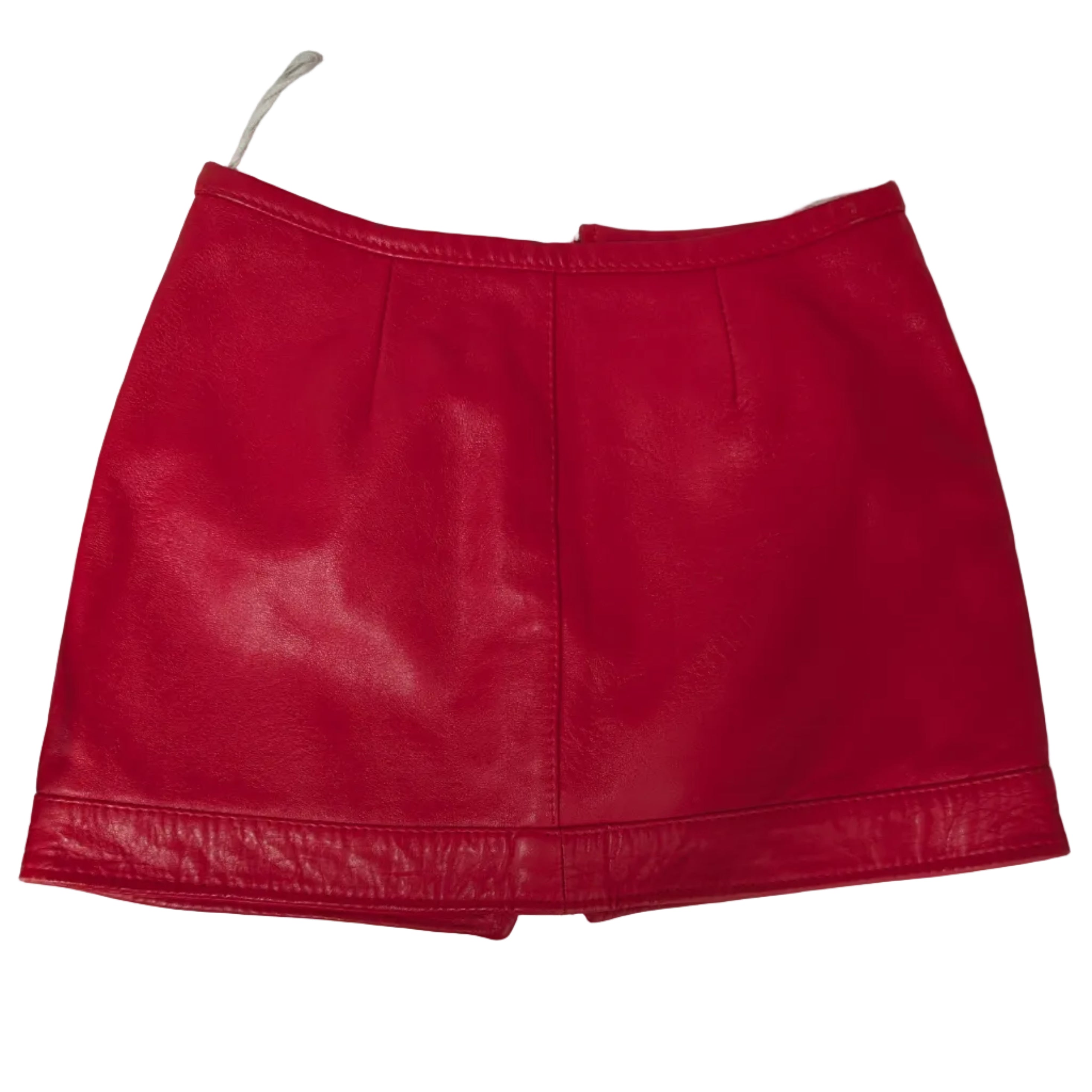 Vintage Leather Full-Zip Mini Skirt – England