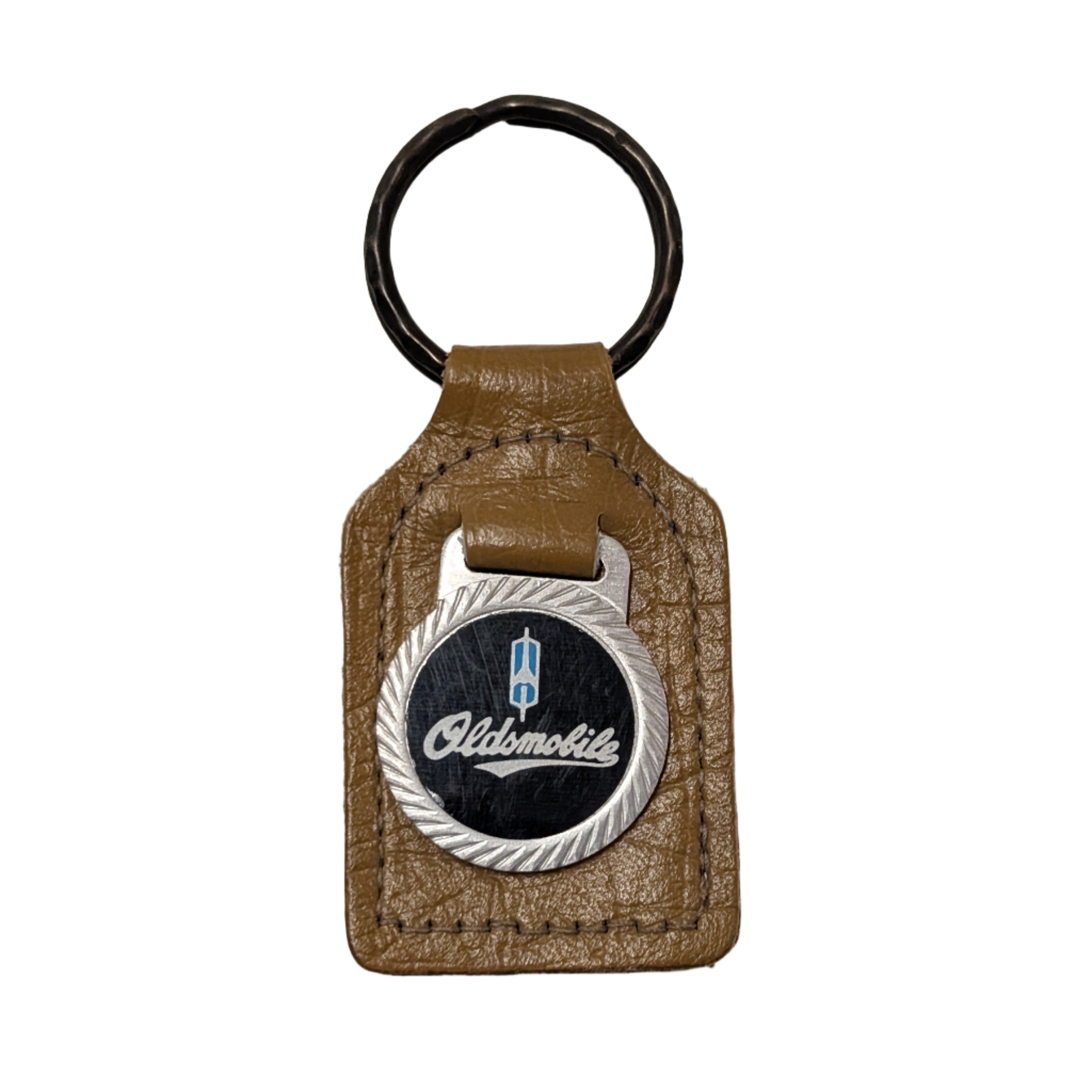 Vintage Leather Oldsmobile Keychain Fob