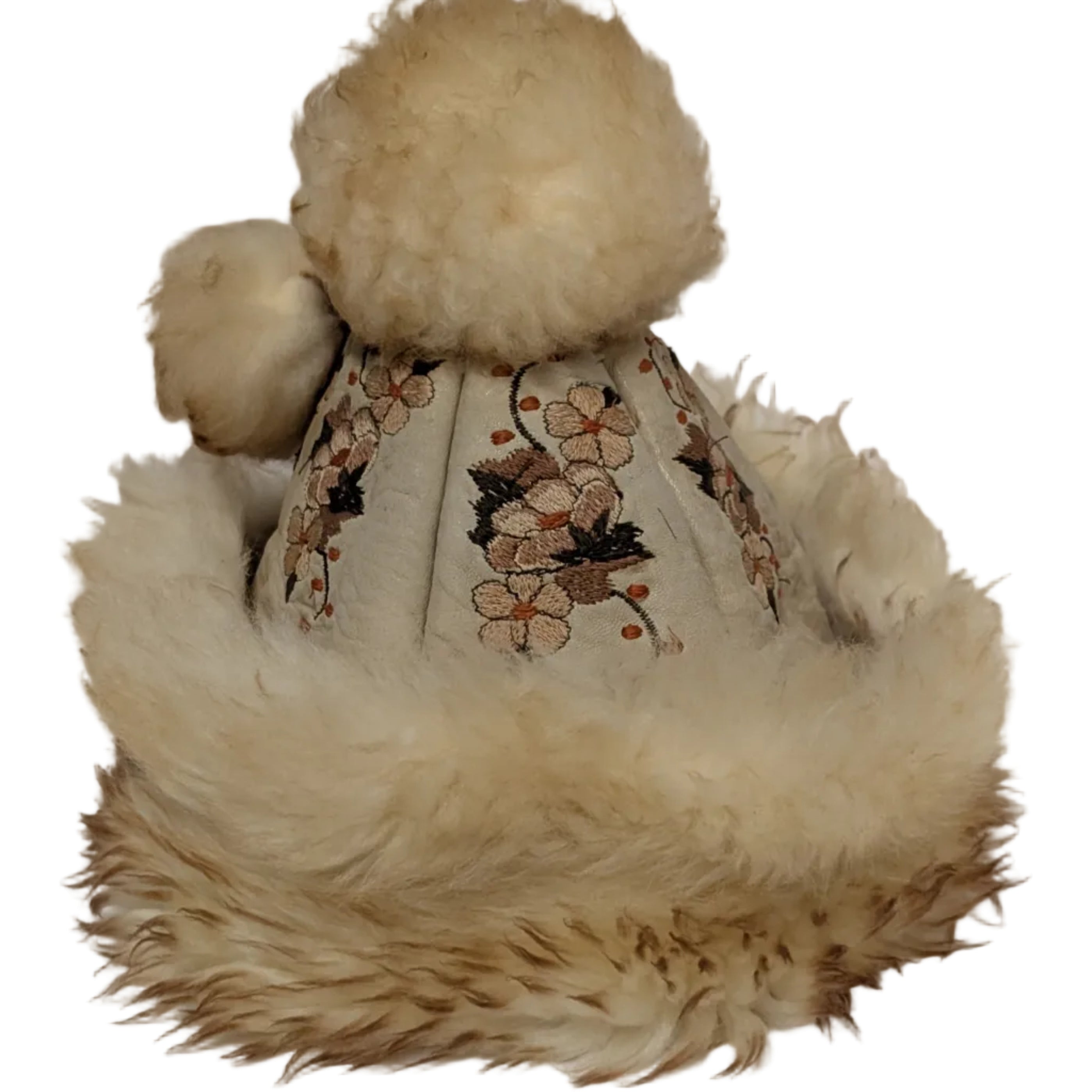 Vintage Leather & Sheepskin Women's Hat